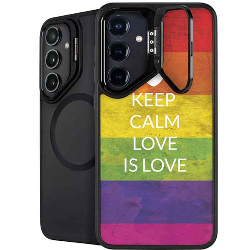 Keep Calm Love Is Love Galaxy S24 Plus Kickstand Case