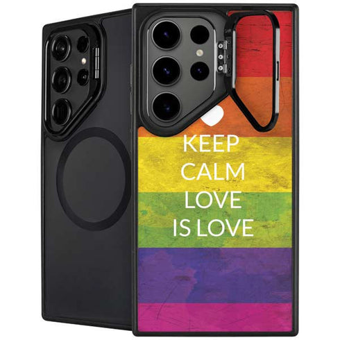 Keep Calm Love Is Love Galaxy S25 Ultra Kickstand Case