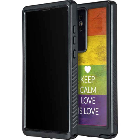 Keep Calm Love Is Love Galaxy S24 Ultra Waterproof Case