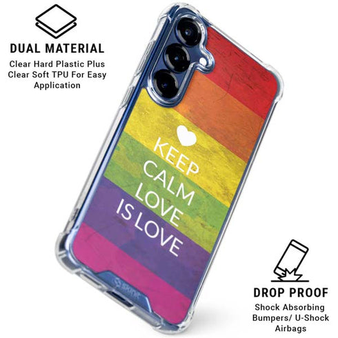 Keep Calm Love Is Love Galaxy S25 Plus Clear Case