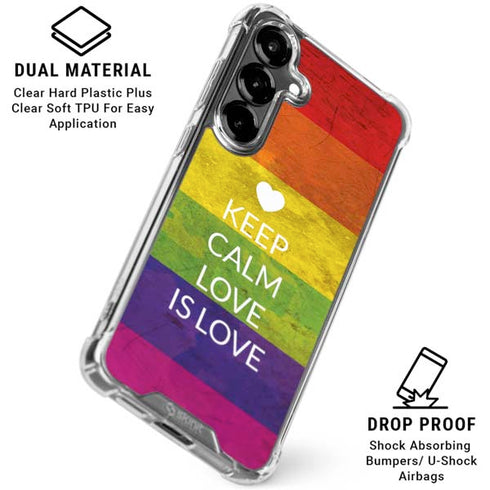 Keep Calm Love Is Love Galaxy S26 Clear Case