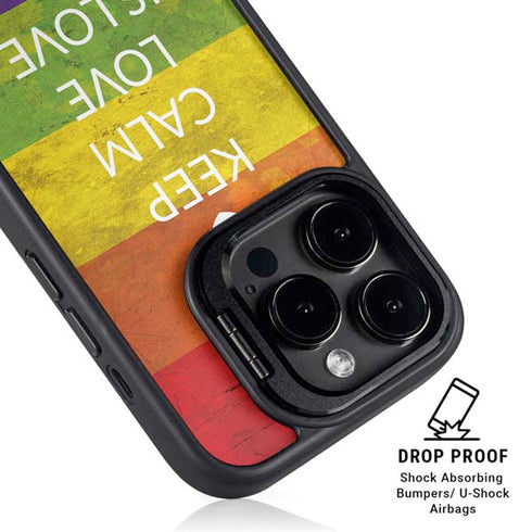 Keep Calm Love Is Love iPhone 13 Pro Kickstand Case
