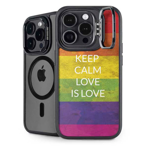 Keep Calm Love Is Love iPhone 13 Pro Max Kickstand Case