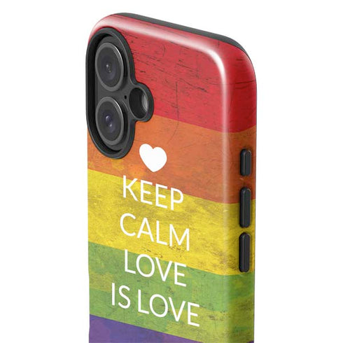 Keep Calm Love Is Love iPhone 16 Impact Case