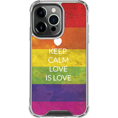 Keep Calm Love Is Love iPhone 16 Pro Clear Case