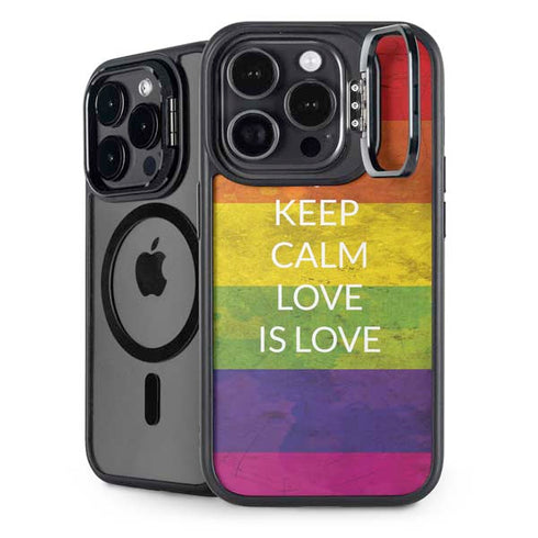 Keep Calm Love Is Love iPhone 16 Pro Kickstand Case
