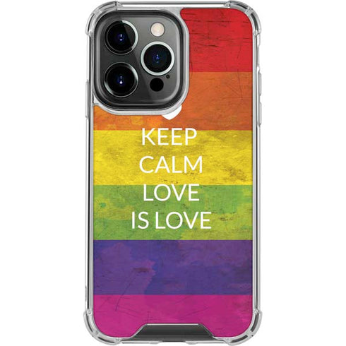 Keep Calm Love Is Love iPhone 16 Pro Max Clear Case