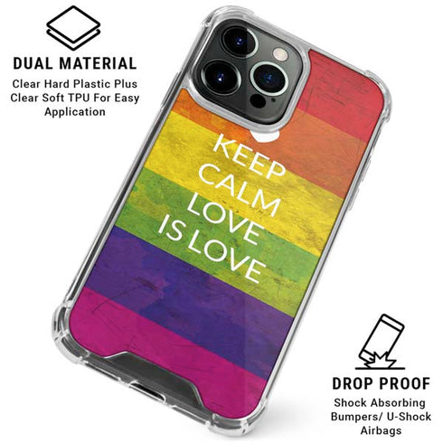 Keep Calm Love Is Love iPhone 16 Pro Max Clear Case