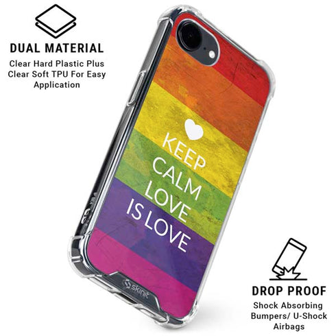 Keep Calm Love Is Love iPhone 16e Clear Case