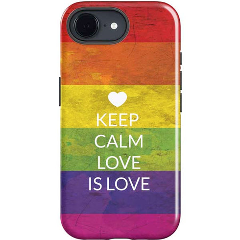 Keep Calm Love Is Love iPhone 16e Impact Case