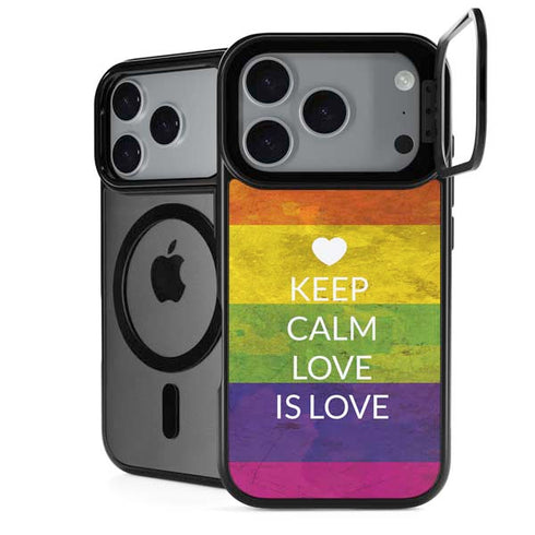 Keep Calm Love Is Love iPhone 18 Pro Kickstand Case
