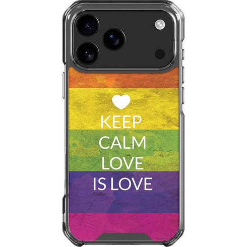 Keep Calm Love Is Love iPhone 18 Pro Max Clear Case