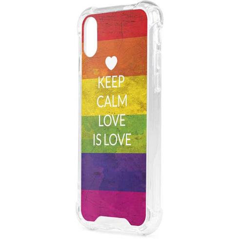 Keep Calm Love Is Love iPhone XS Clear Case