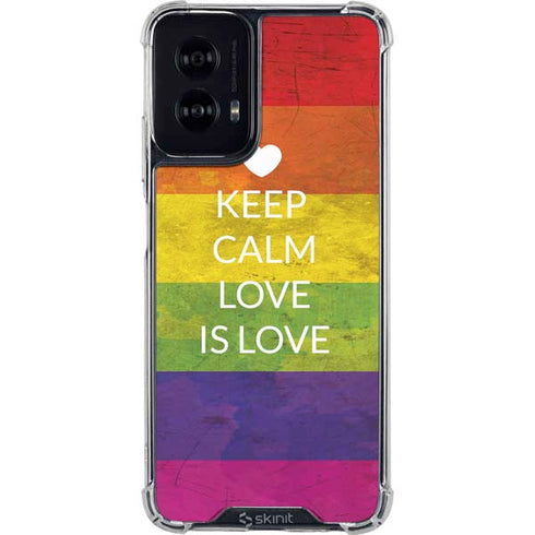 Keep Calm Love Is Love Moto G Power 5G (2024) Clear Case