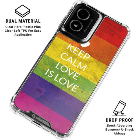 Keep Calm Love Is Love Moto G Power 5G (2024) Clear Case