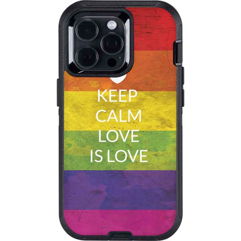 Keep Calm Love Is Love Otterbox Defender iPhone Skin