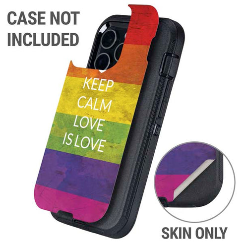 Keep Calm Love Is Love Otterbox Defender iPhone Skin