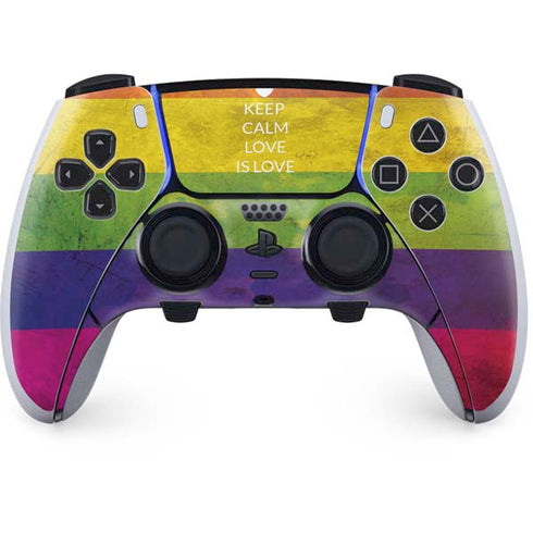 Keep Calm Love Is Love PS5 DualSense Edge Pro Controller Skin