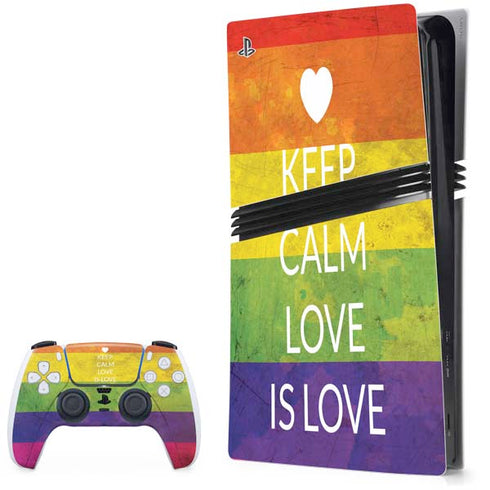 Keep Calm Love Is Love PlayStation PS5 Skins