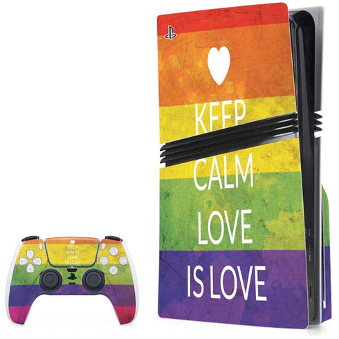 Keep Calm Love Is Love PS5 Pro Disk Bundle Skin
