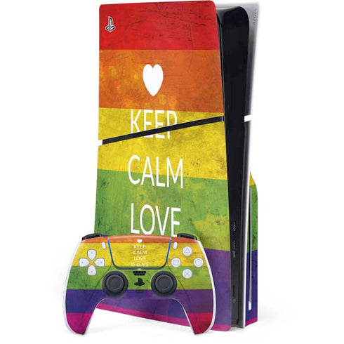 Keep Calm Love Is Love PlayStation PS5 Skins