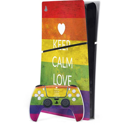 Keep Calm Love Is Love PlayStation PS5 Skins