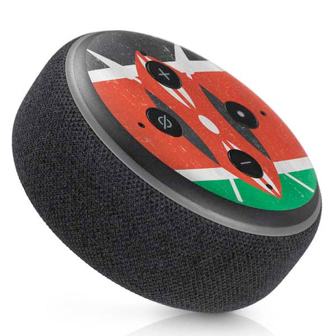 Kenya Flag Distressed Amazon Echo Dot Skin