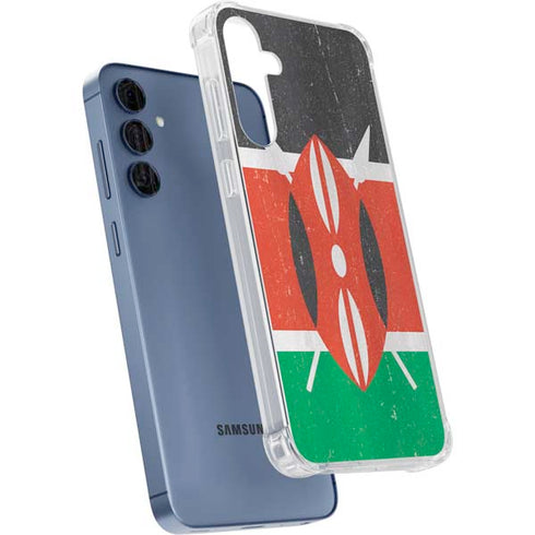 Kenya Flag Distressed Galaxy A55 5G Clear Case