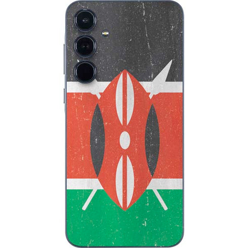 Kenya Flag Distressed Galaxy A55 5G Skin