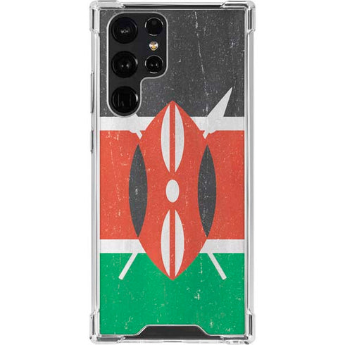 Kenya Flag Distressed Galaxy S23 Ultra Clear Case