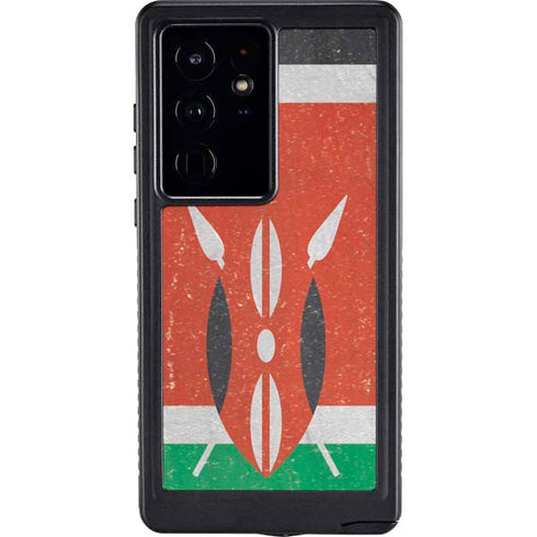 Kenya Flag Distressed Galaxy S24 Ultra Waterproof Case