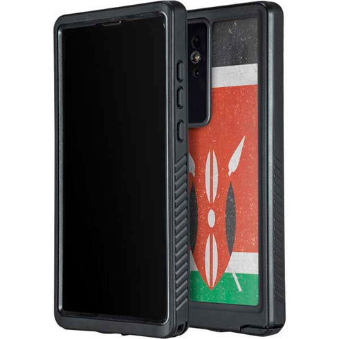 Kenya Flag Distressed Galaxy S24 Ultra Waterproof Case
