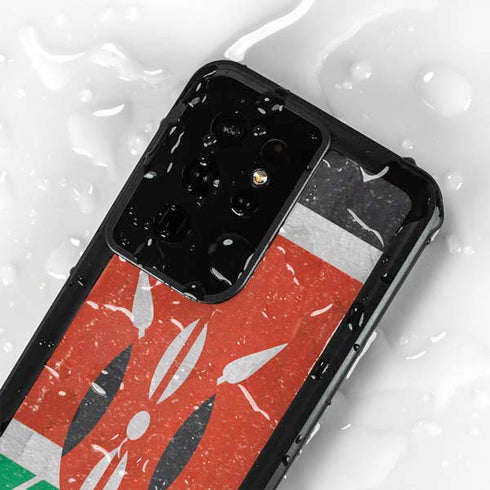 Kenya Flag Distressed Galaxy S24 Ultra Waterproof Case