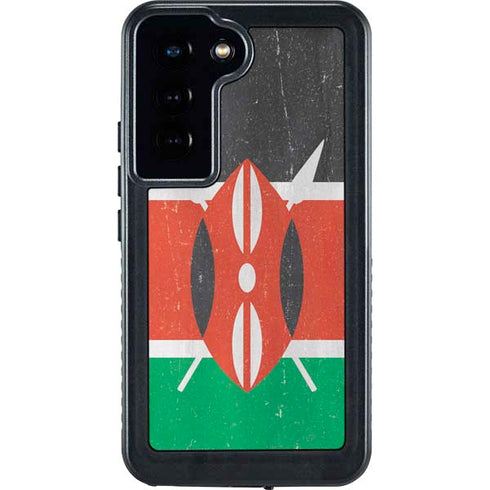 Kenya Flag Distressed Galaxy S24 Waterproof Case