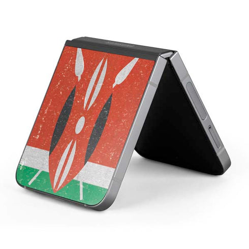 Kenya Flag Distressed Galaxy Z Flip6 Skin