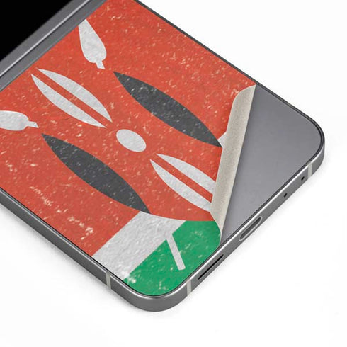 Kenya Flag Distressed Galaxy Z Flip6 Skin