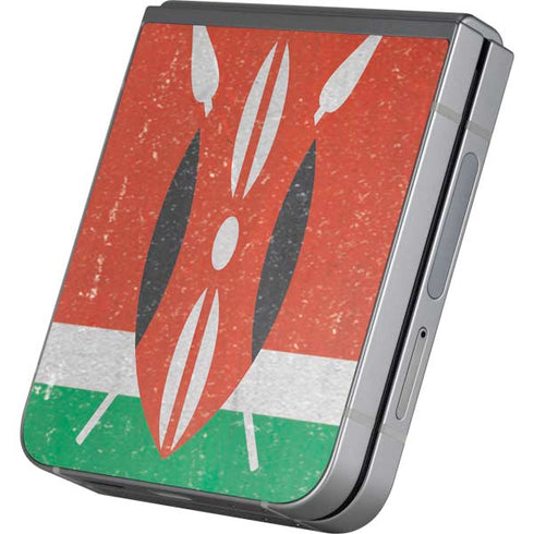 Kenya Flag Distressed Galaxy Z Flip6 Skin