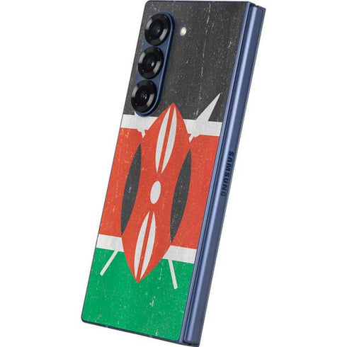 Kenya Flag Distressed Galaxy Z Fold6 Skin
