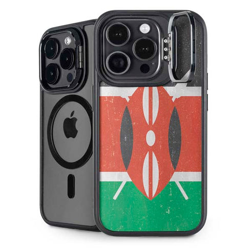 Kenya Flag Distressed iPhone 13 Pro Kickstand Case