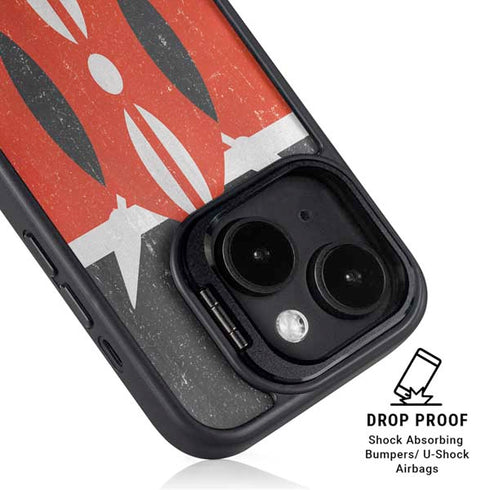 Kenya Flag Distressed iPhone 15 Plus Kickstand Case