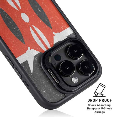 Kenya Flag Distressed iPhone 15 Pro Max Kickstand Case