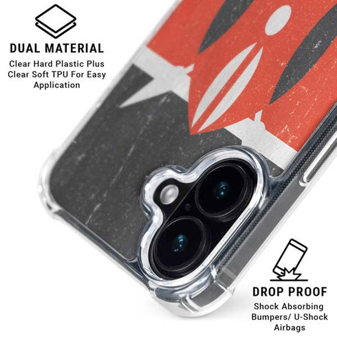 Kenya Flag Distressed iPhone 16 Clear Case