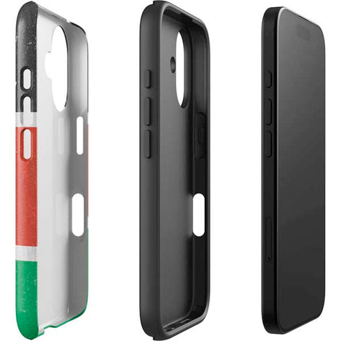 Kenya Flag Distressed iPhone 16 Plus Impact Case