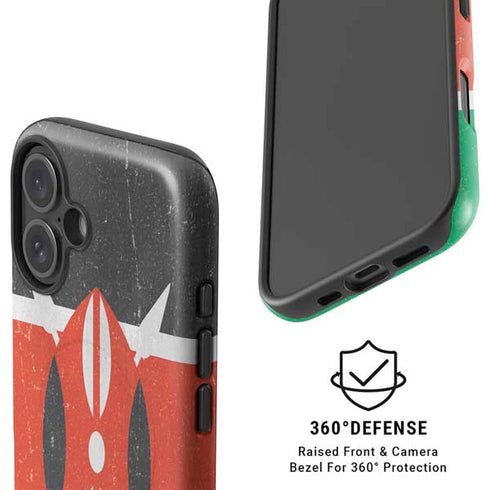 Kenya Flag Distressed iPhone 16 Plus Magsafe Impact Case
