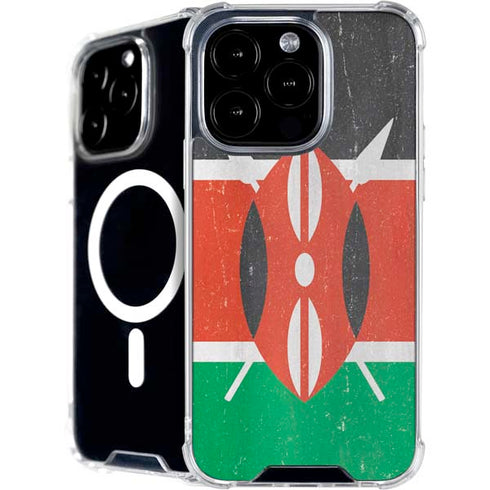Kenya Flag Distressed iPhone 16 Pro MagSafe Case