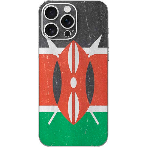Kenya Flag Distressed iPhone 16 Pro Max Skin