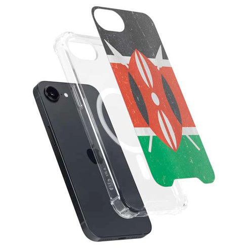 Kenya Flag Distressed iPhone 16e MagSafe Case