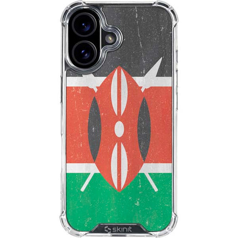 Kenya Flag Distressed iPhone 17 Clear Case