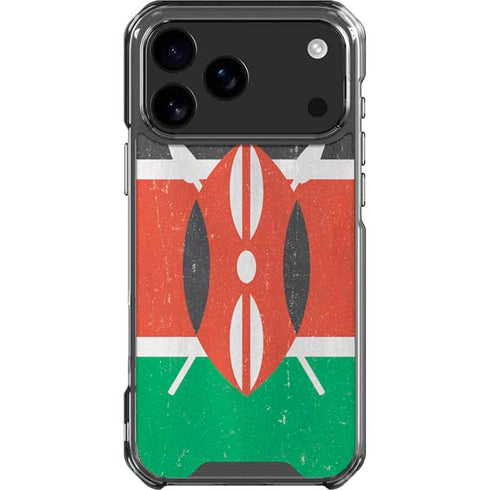 Kenya Flag Distressed iPhone 18 Pro Max Clear Case