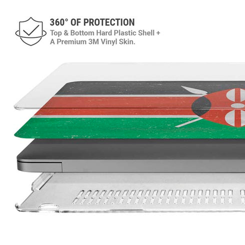 Kenya Flag Distressed MacBook Pro 14in (2021-24) Case plus Skin